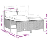 4 Piece Garden Sofa Set with Cushions Grey Poly Rattan - Close-Up Angle