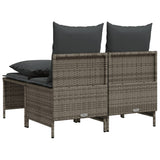 4 Piece Garden Sofa Set with Cushions Grey Poly Rattan - 45-Degree Angle