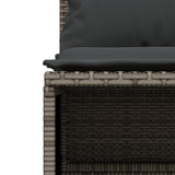 4 Piece Garden Sofa Set with Cushions Grey Poly Rattan - Rear View