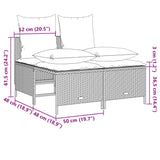 4 Piece Garden Sofa Set with Cushions Grey Poly Rattan