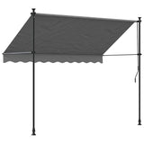 Retractable Awning Anthracite 250x150 cm Fabric and Steel - Top-Down View