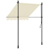 Retractable Awning Cream 200x115 cm Fabric and Steel - Top-Down View