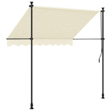 Retractable Awning Cream 250x150 cm Fabric and Steel - Top-Down View