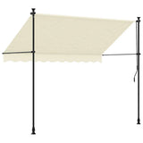 Retractable Awning Cream 300x150 cm Fabric and Steel - Top-Down View