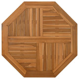 Table Top 60x60x2.5 cm Octagonal Solid Wood Teak - Front View