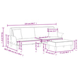 2-Seater Sofa Bed with Pillows and Footstool Dark Grey Velvet - Extra Image
