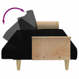2-Seater Sofa Bed with Pillows and Footstool Black Velvet - Rear View