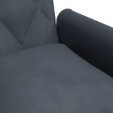2-Seater Sofa Bed with Pillows and Footstool Dark Grey Velvet