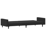 2-Seater Sofa Bed with Footstool Black Velvet