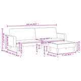 2-Seater Sofa Bed with Footstool Black Velvet - Extra Image