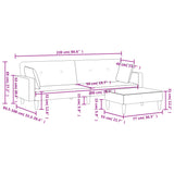 2-Seater Sofa Bed with Footstool Dark Grey Fabric - Extra Image