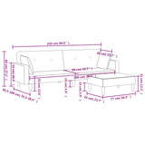 2-Seater Sofa Bed with Footstool Black Fabric
