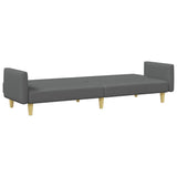 2-Seater Sofa Bed with Footstool Dark Grey Fabric - 45-Degree Angle