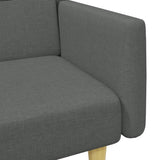 2-Seater Sofa Bed with Footstool Dark Grey Fabric