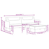2-Seater Sofa Bed with Footstool Dark Grey Fabric
