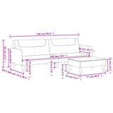 2-Seater Sofa Bed with Footstool Dark Grey Fabric - Extra Image