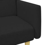 2-Seater Sofa Bed with Footstool Black Fabric - Extra Image