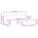 2-Seater Sofa Bed with Footstool Black Fabric - Extra Image