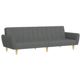 2-Seater Sofa Bed with Footstool Dark Grey Fabric - Top-Down View