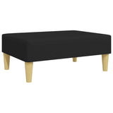 2-Seater Sofa Bed with Footstool Black Fabric - Close-Up Angle