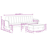 2-Seater Sofa Bed with Footstool Black Fabric - Extra Image