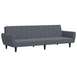 2-Seater Sofa Bed with Footstool Dark Grey Velvet - Top-Down View