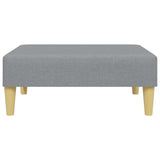 2-Seater Sofa Bed with Pillows and Footstool Light Grey Fabric - Low Angle