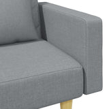 2-Seater Sofa Bed with Pillows and Footstool Light Grey Fabric - Extra Image