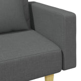 2-Seater Sofa Bed with Pillows and Footstool Dark Grey Fabric