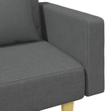 2-Seater Sofa Bed with Pillows and Footstool Dark Grey Fabric - Extra Image
