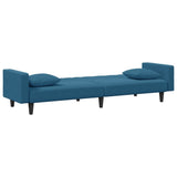 2 Piece Sofa Set with Pillows Blue Velvet - 45-Degree Angle