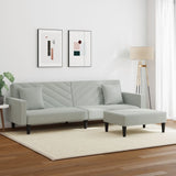 2 Piece Sofa Set with Pillows Light Grey Velvet - Side View