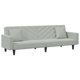 2 Piece Sofa Set with Pillows Light Grey Velvet - Top-Down View