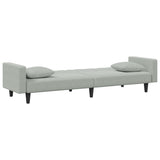 2 Piece Sofa Set with Pillows Light Grey Velvet - 45-Degree Angle
