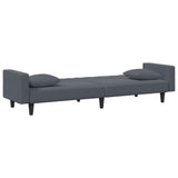 2 Piece Sofa Set with Pillows Dark Grey Velvet