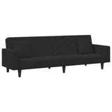 2 Piece Sofa Set with Pillows Black Velvet - Top-Down View