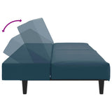 2 Piece Sofa Set Blue Velvet - Rear View