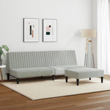2 Piece Sofa Set Light Grey Velvet - Side View