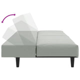 2 Piece Sofa Set Light Grey Velvet - Rear View