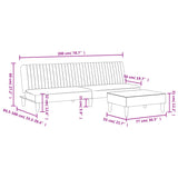 2 Piece Sofa Set Light Grey Velvet - Extra Image