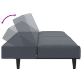 2 Piece Sofa Set Dark Grey Velvet - Rear View