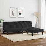 2 Piece Sofa Set Black Velvet - Side View