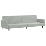 2 Piece Sofa Set Light Grey Velvet - Top-Down View