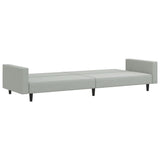 2 Piece Sofa Set Light Grey Velvet - 45-Degree Angle