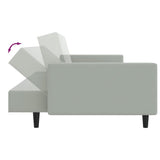 2 Piece Sofa Set Light Grey Velvet