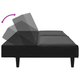 2 Piece Sofa Set Black Faux Leather - Rear View