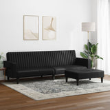 2 Piece Sofa Set Black Faux Leather - Side View