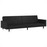 2 Piece Sofa Set Black Faux Leather - Top-Down View