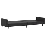 2 Piece Sofa Set Black Faux Leather