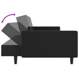 2 Piece Sofa Set Black Faux Leather
